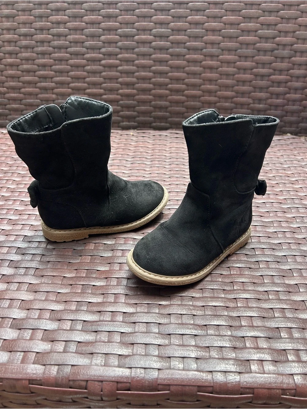“Cat & Jack”  Toddler Girls' Black Faux Suede Hyla Riding Boots    Size 9